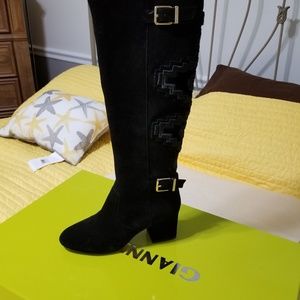 Tall Black Suede Boots